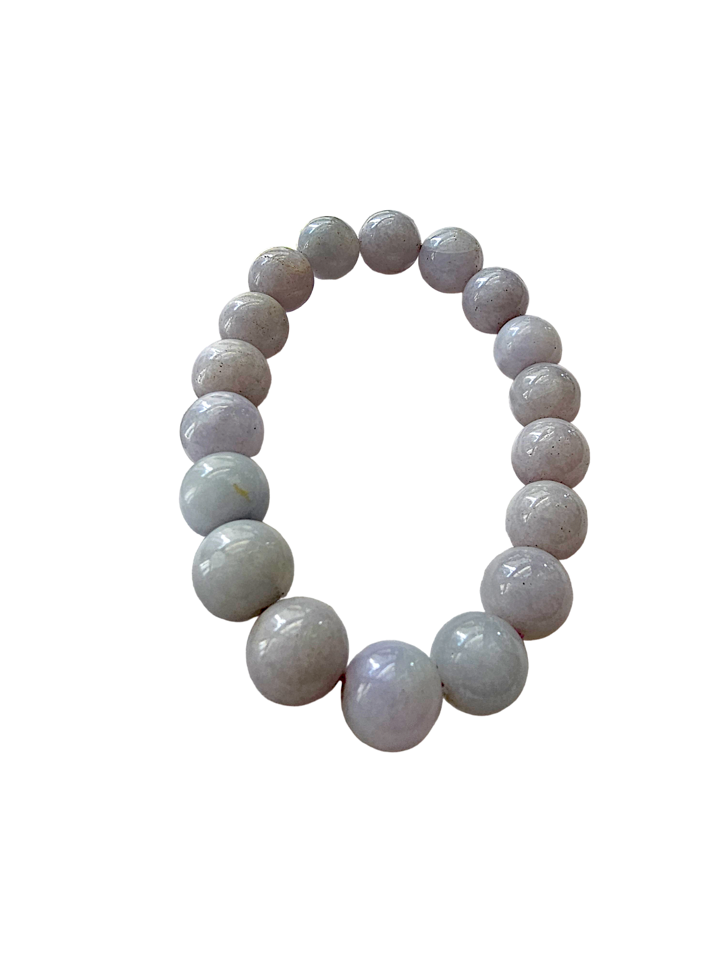 Imperial Lavender Burmese A-Jadeite Jade Beaded Bracelet (10-10.5mm Each x 18 beads) 06005