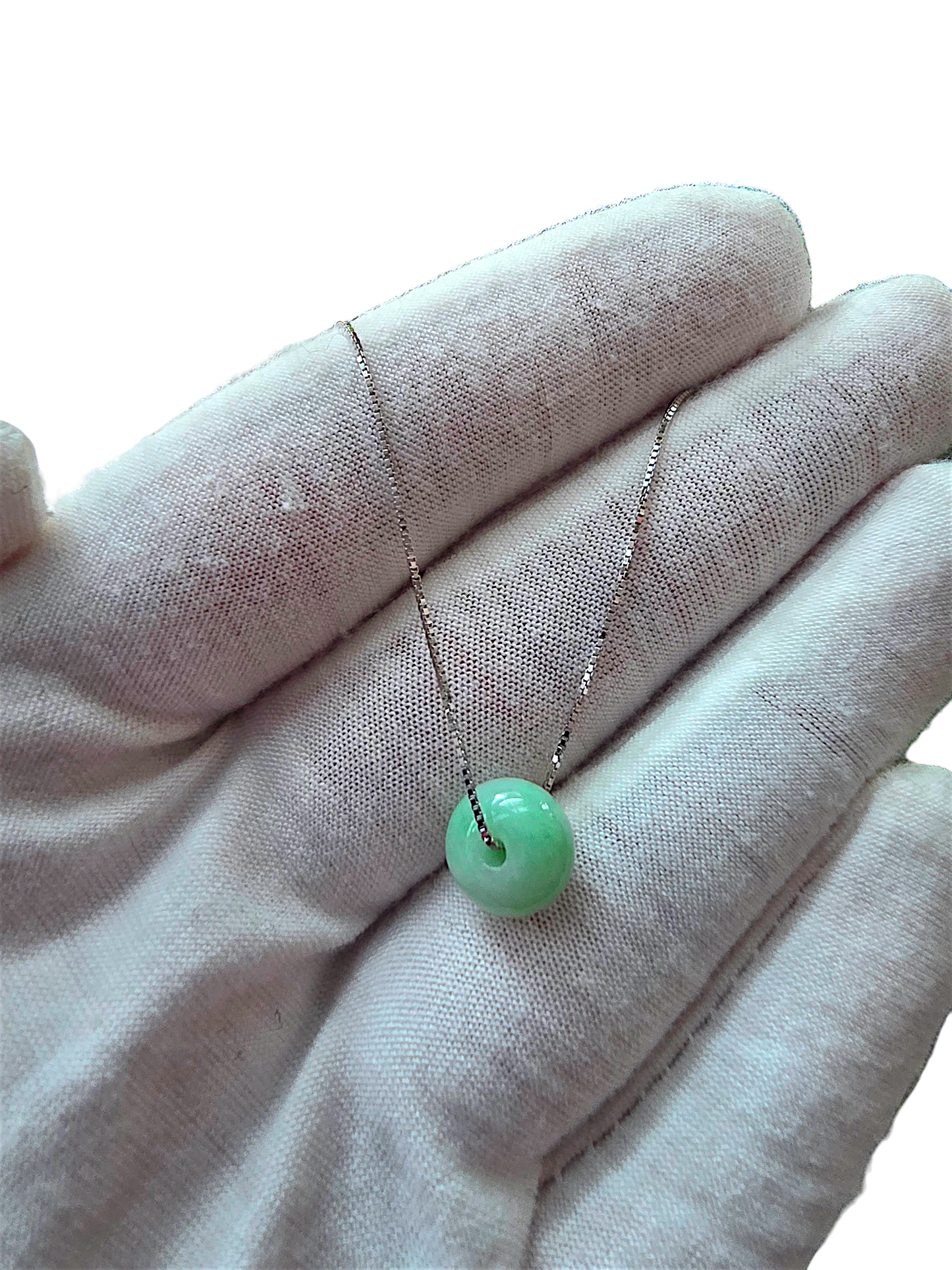 Stackable Burmese A-Jade Drum Beads Pendant