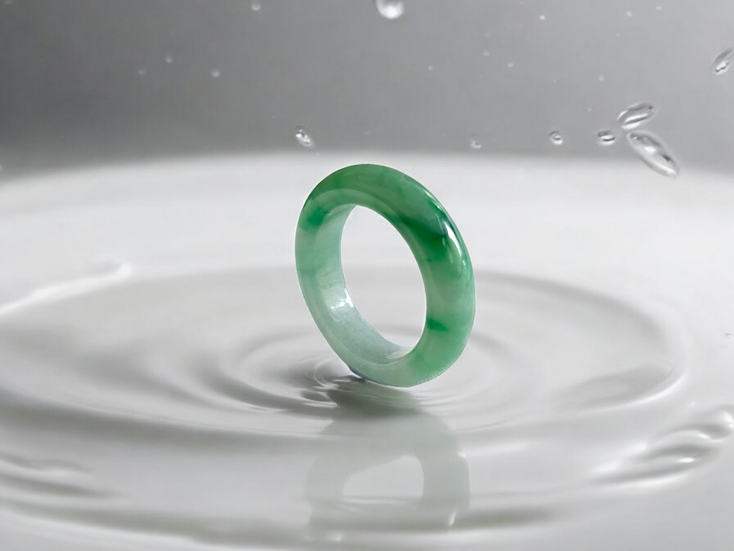 Master's Burmese A-Jadeite Infinity Band Ring 09004- Certified