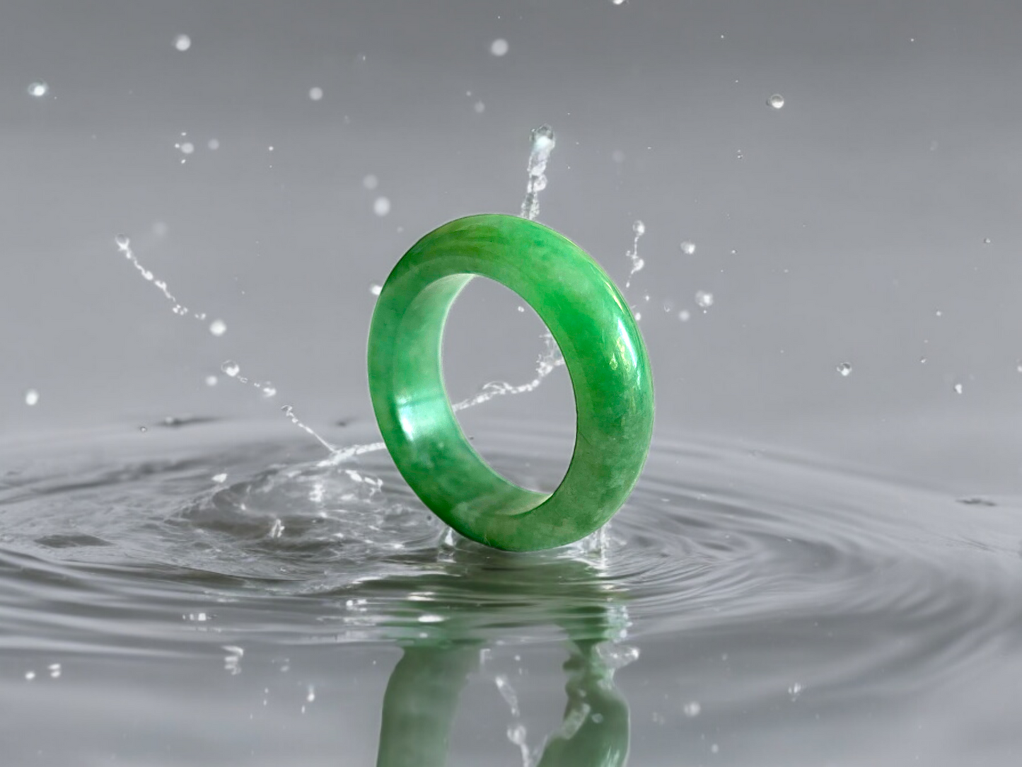 Master's Burmese A-Jadeite Infinity Band Ring 09005- Certified