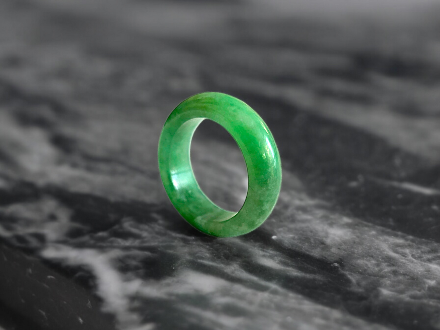 Master's Burmese A-Jadeite Infinity Band Ring 09005- Certified