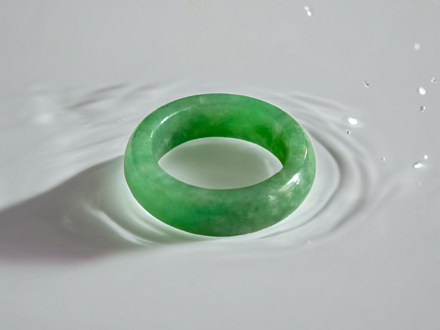 Master's Burmese A-Jadeite Infinity Band Ring 09005- Certified