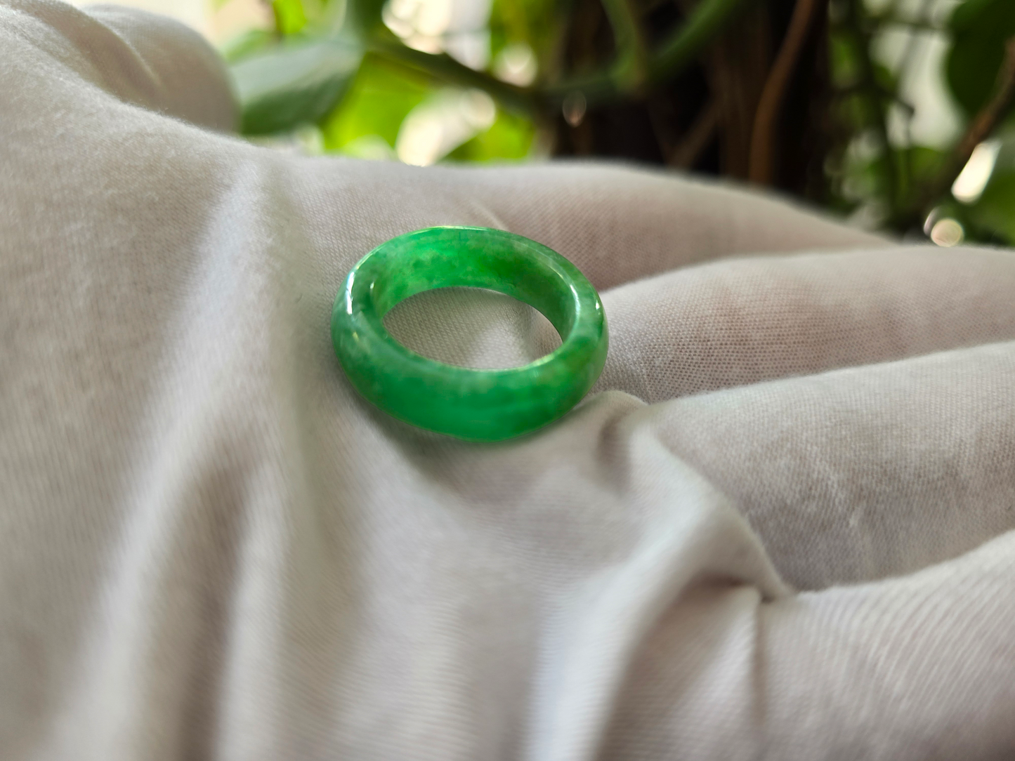 Master's Burmese A-Jadeite Infinity Band Ring 09005- Certified