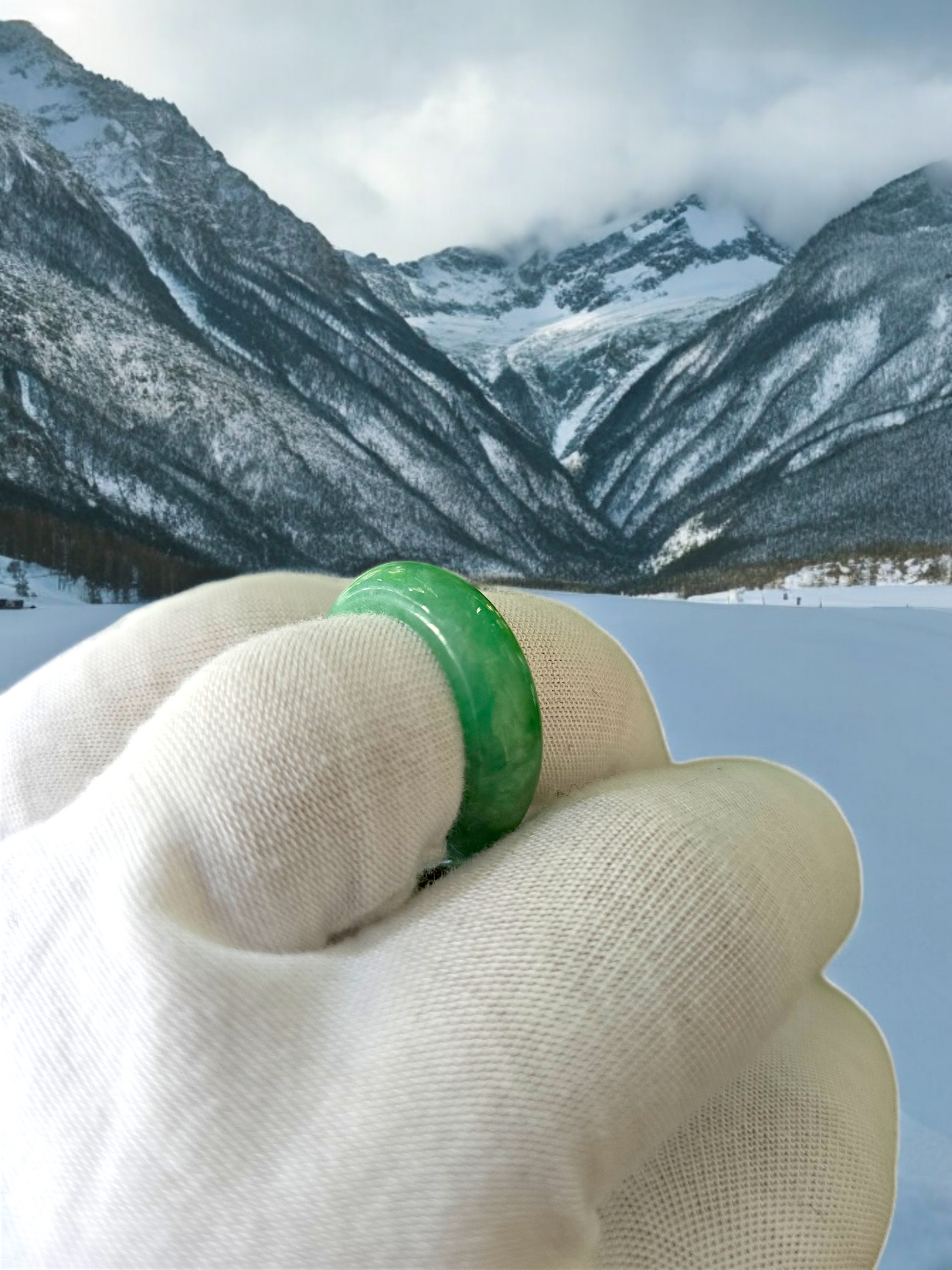 Master's Burmese A-Jadeite Infinity Band Ring 09005- Certified