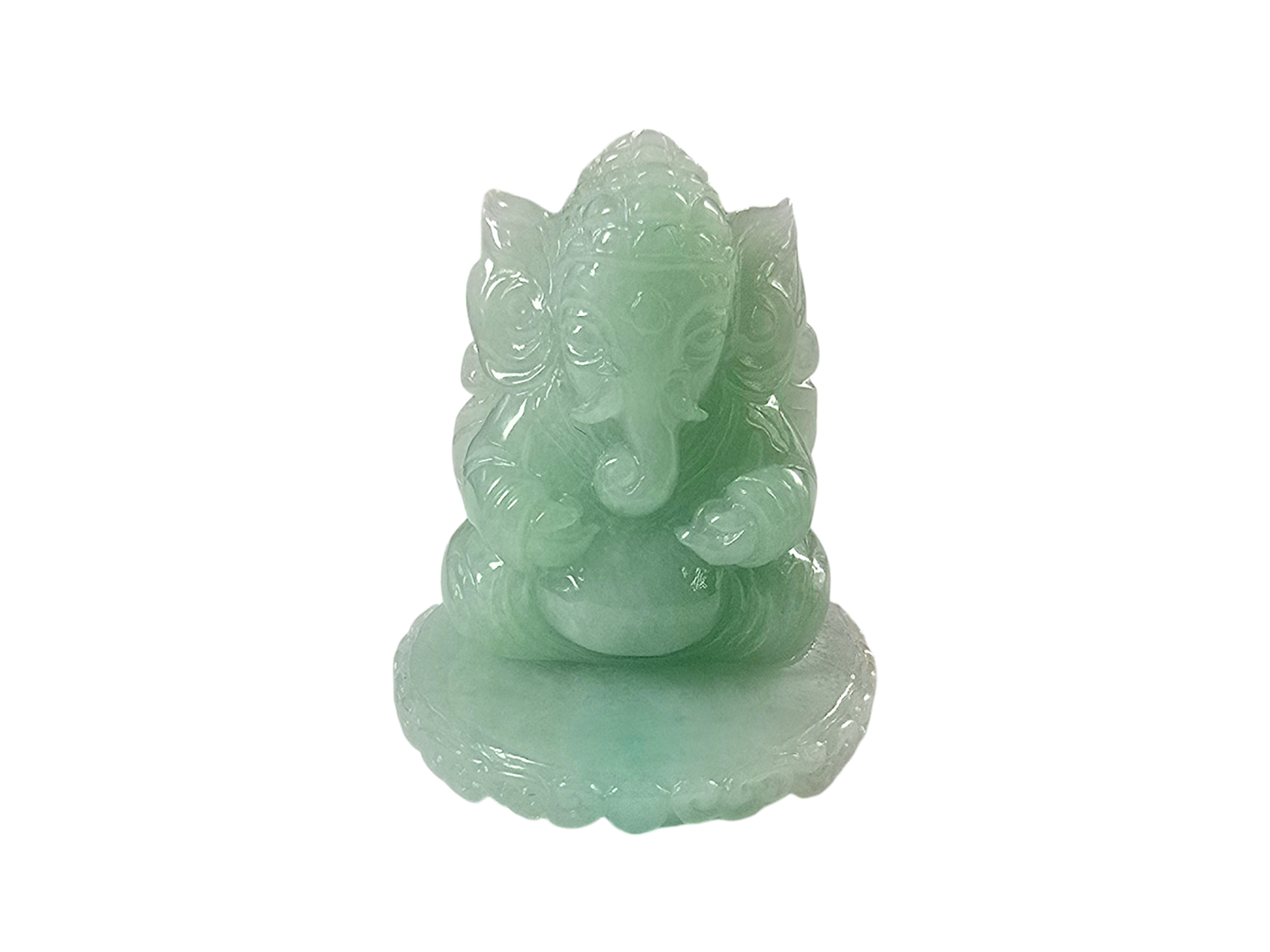 Certified Authoritative Lord Ganesha Imperial Burmese A-Jadeite Carved Figurine Ornament with Stand