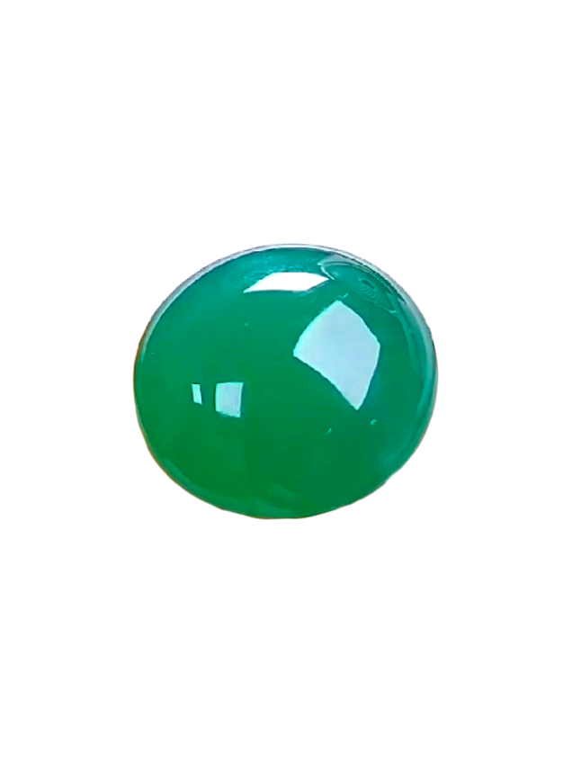 15.57 cts. Burmese A-Jadeite Deep Bluish-Green Round Cabochon Loose Stone Certified LS1