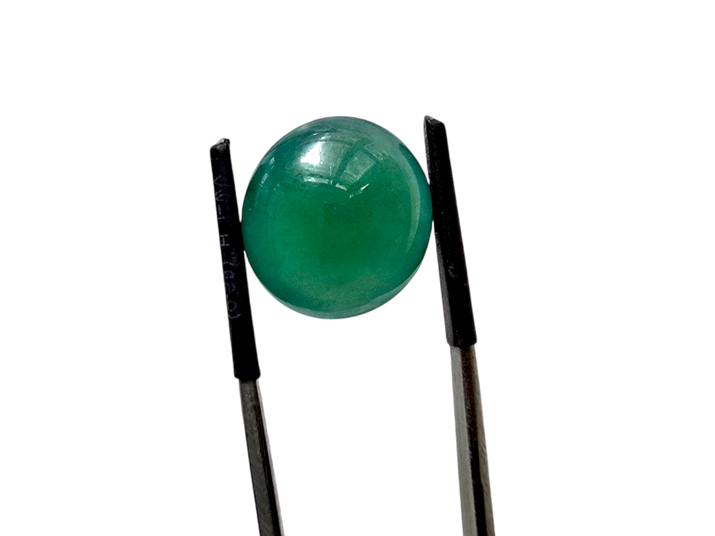 15.57 cts. Burmese A-Jadeite Deep Bluish-Green Round Cabochon Loose Stone Certified LS1