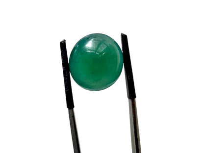 15.57 cts. Burmese A-Jadeite Deep Bluish-Green Round Cabochon Loose Stone Certified LS1