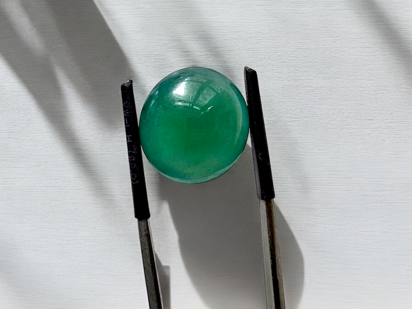 15.57 cts. Burmese A-Jadeite Deep Bluish-Green Round Cabochon Loose Stone Certified LS1