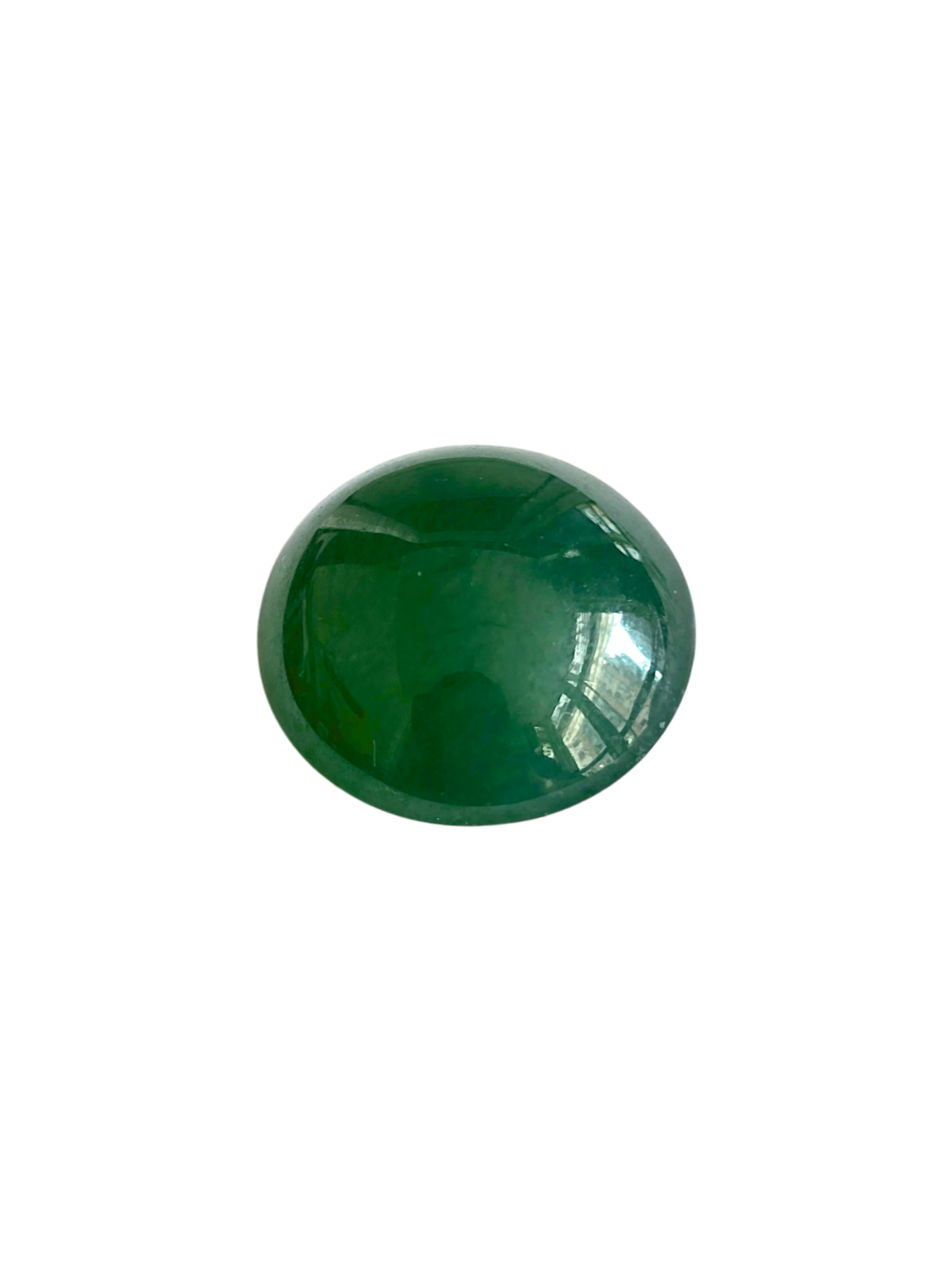 15.57 cts. Burmese A-Jadeite Deep Bluish-Green Round Cabochon Loose Stone Certified LS1