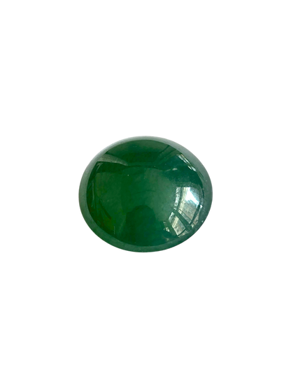 15.57 cts. Burmese A-Jadeite Deep Bluish-Green Round Cabochon Loose Stone Certified LS1