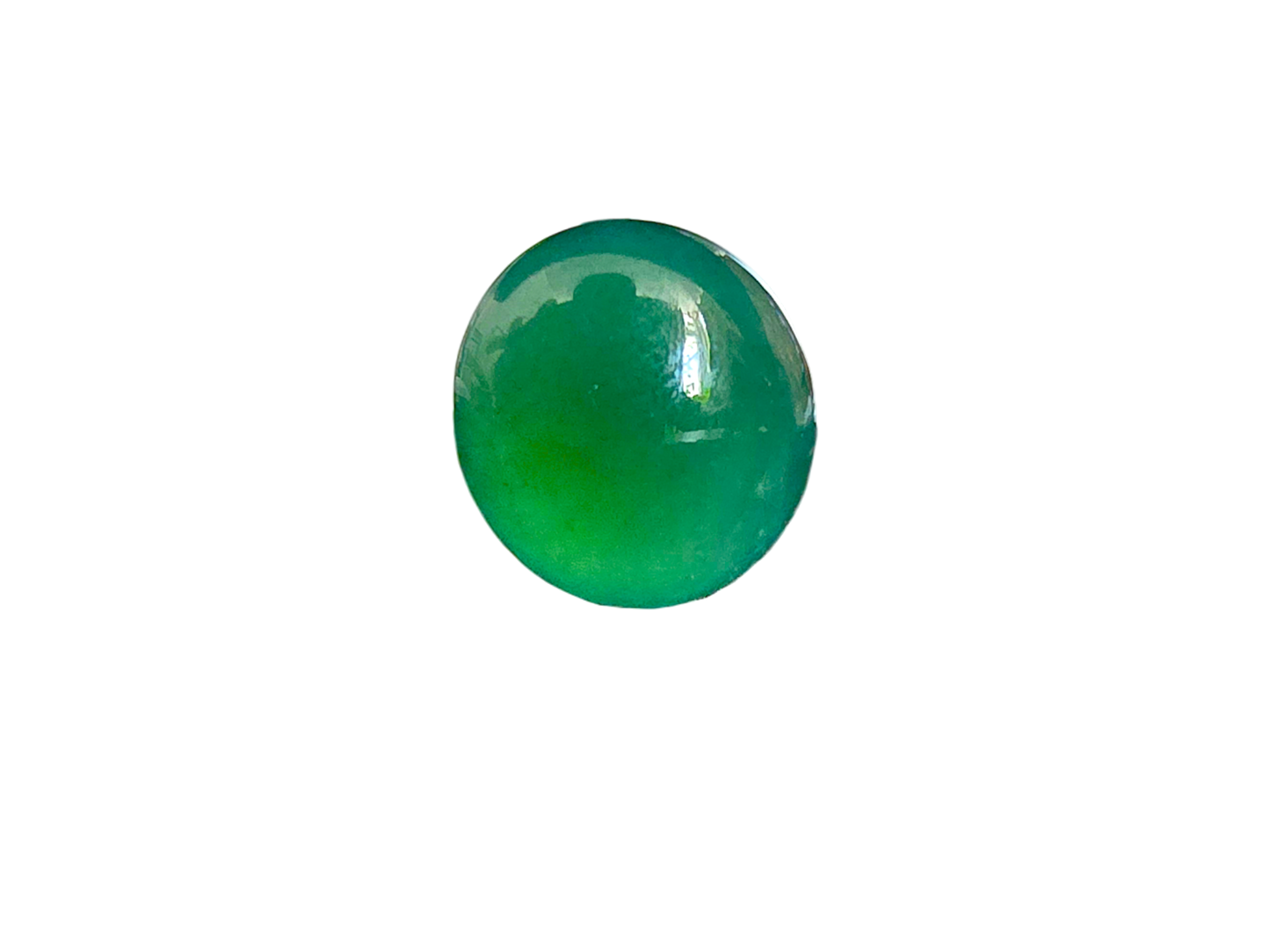 15.57 cts. Burmese A-Jadeite Deep Bluish-Green Round Cabochon Loose Stone Certified LS1