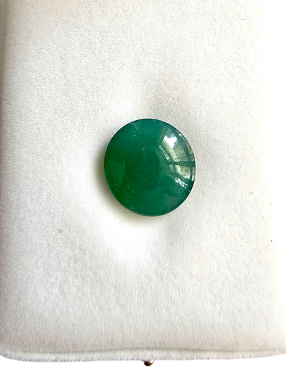 15.57 cts. Burmese A-Jadeite Deep Bluish-Green Round Cabochon Loose Stone Certified LS1