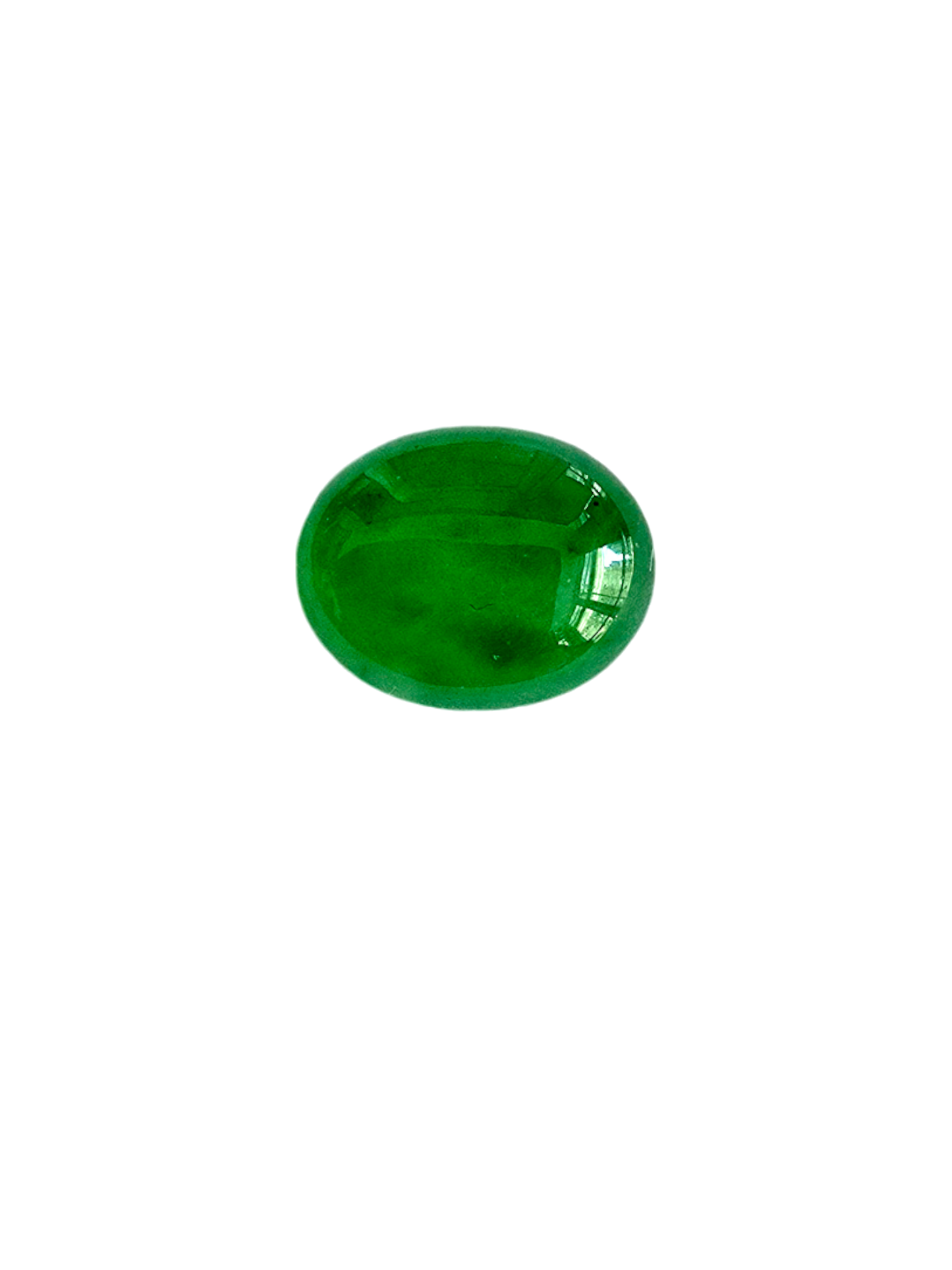 Certified 1.41cts. Vivid Imperial Green Burmese A-Jadeite Oval Cabochon Loose Stone LS2