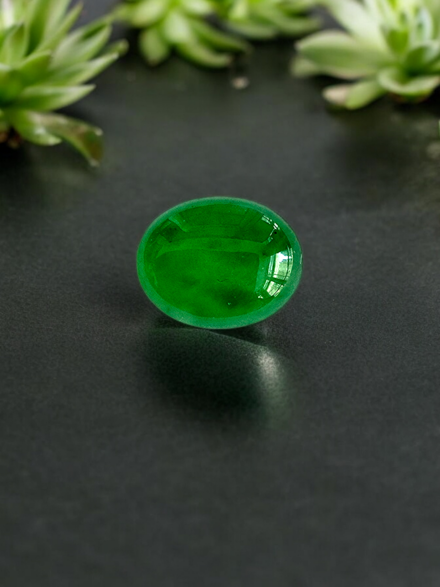 Certified 1.41cts. Vivid Imperial Green Burmese A-Jadeite Oval Cabochon Loose Stone LS2