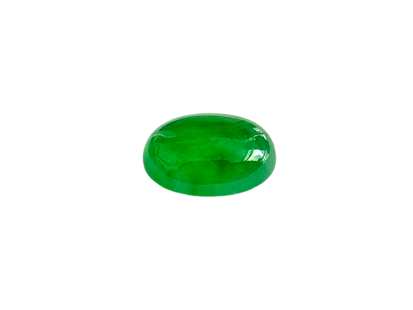 Certified 1.41cts. Vivid Imperial Green Burmese A-Jadeite Oval Cabochon Loose Stone LS2