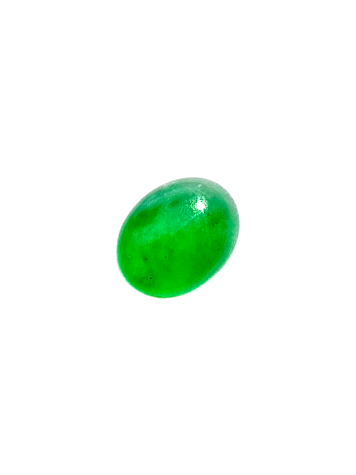 Certified 1.41cts. Vivid Imperial Green Burmese A-Jadeite Oval Cabochon Loose Stone LS2