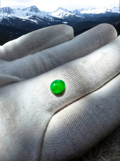 Certified 1.41cts. Vivid Imperial Green Burmese A-Jadeite Oval Cabochon Loose Stone LS2