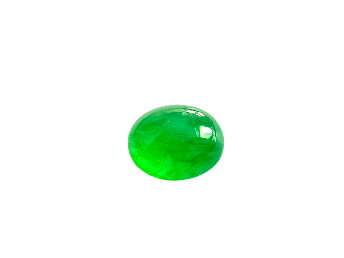 Certified 2.80cts. Vivid Apple Green Burmese A-Jadeite Oval Cabochon Loose Stone LS3