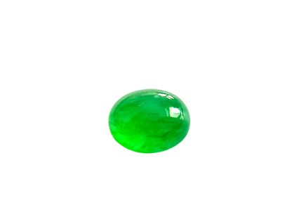 Certified 2.80cts. Vivid Apple Green Burmese A-Jadeite Oval Cabochon Loose Stone LS3