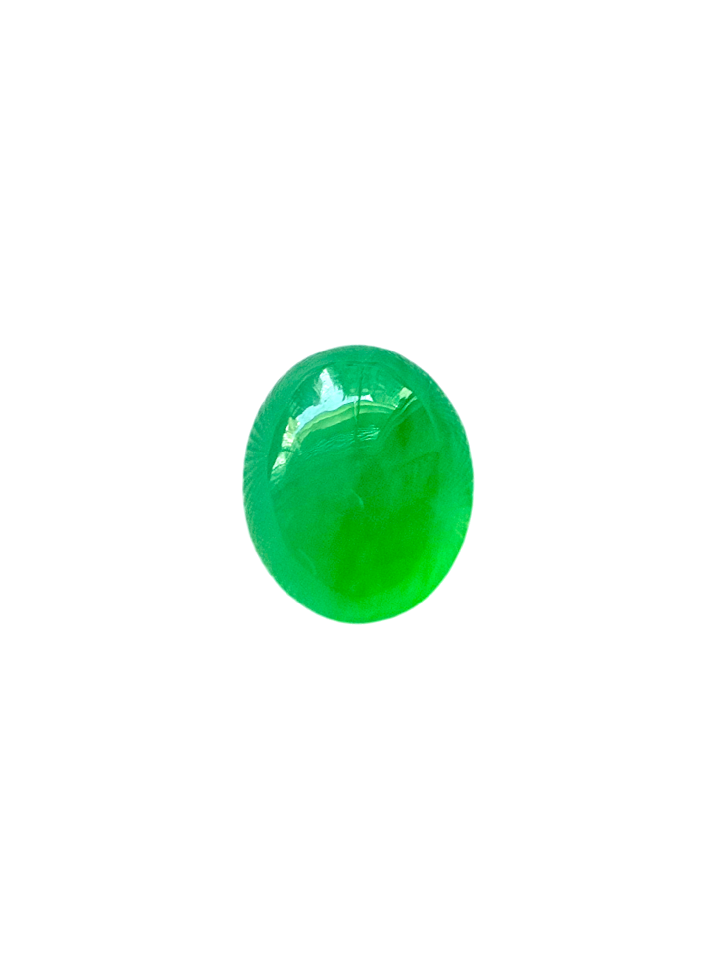 Certified 2.80cts. Vivid Apple Green Burmese A-Jadeite Oval Cabochon Loose Stone LS3