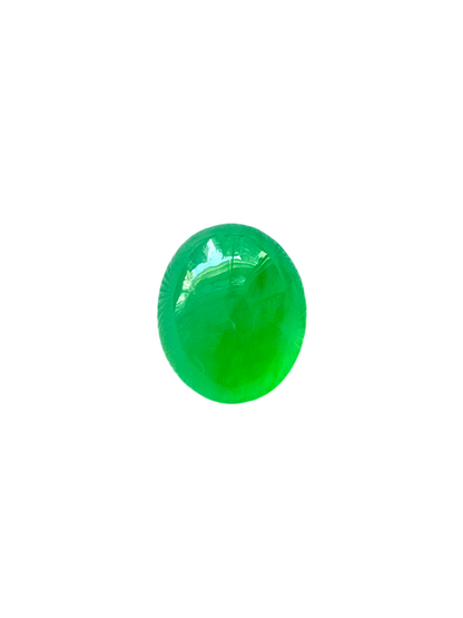 Certified 2.80cts. Vivid Apple Green Burmese A-Jadeite Oval Cabochon Loose Stone LS3