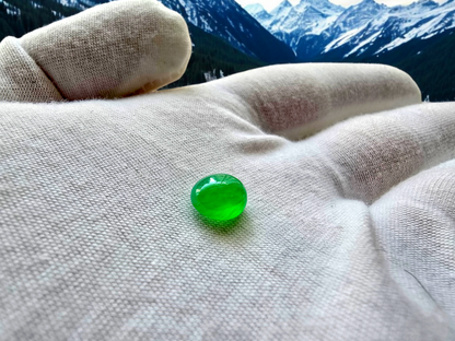 Certified 2.80cts. Vivid Apple Green Burmese A-Jadeite Oval Cabochon Loose Stone LS3