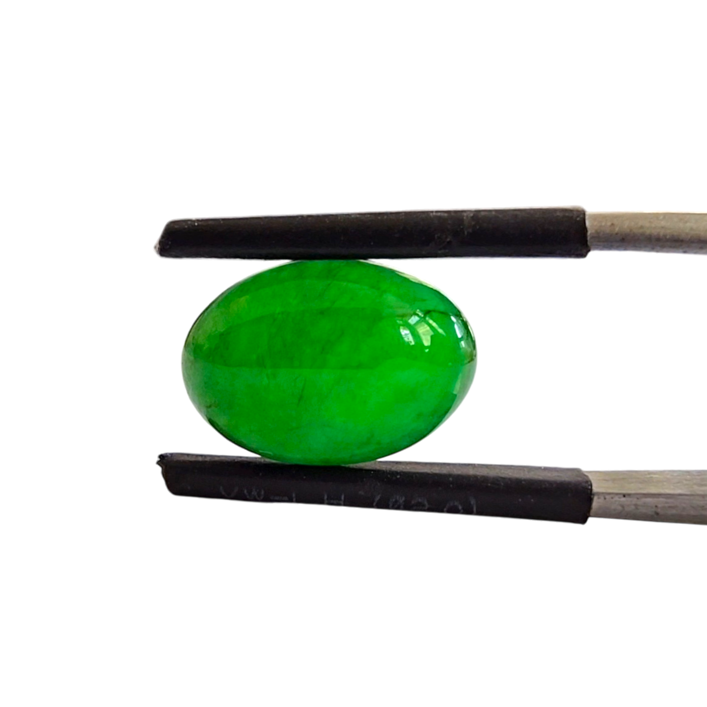 Certified MADE IN JAPAN 5.385cts. Vivid Imperial Green Burmese A-Jadeite Oval Cabochon Loose Stone LS5