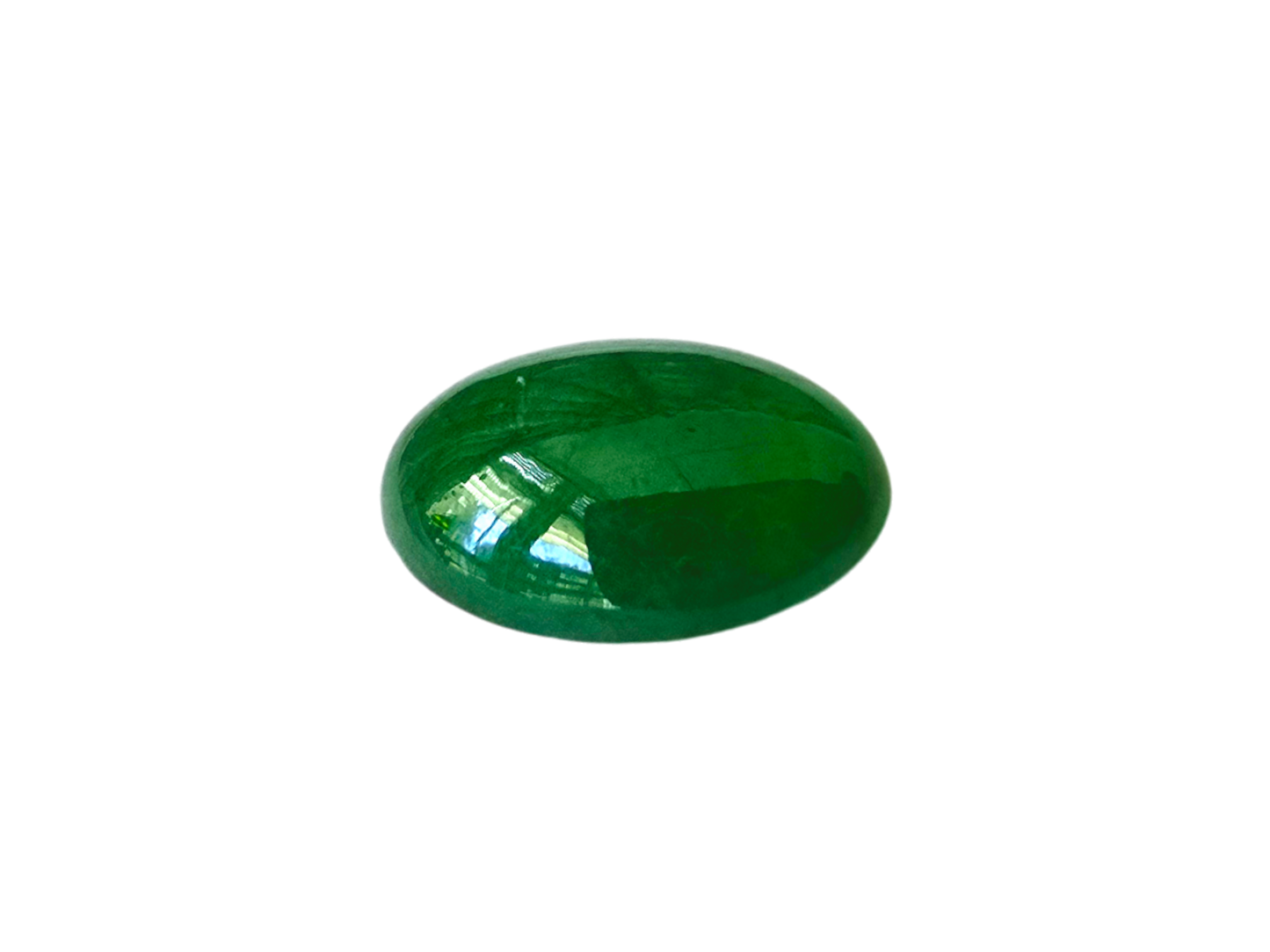 Certified MADE IN JAPAN 5.385cts. Vivid Imperial Green Burmese A-Jadeite Oval Cabochon Loose Stone LS5