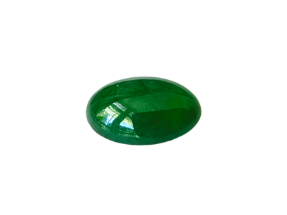 Certified MADE IN JAPAN 5.385cts. Vivid Imperial Green Burmese A-Jadeite Oval Cabochon Loose Stone LS5