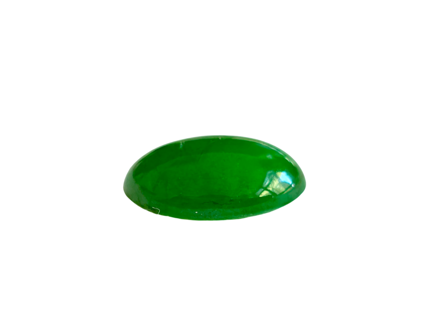 Certified MADE IN JAPAN 5.385cts. Vivid Imperial Green Burmese A-Jadeite Oval Cabochon Loose Stone LS5