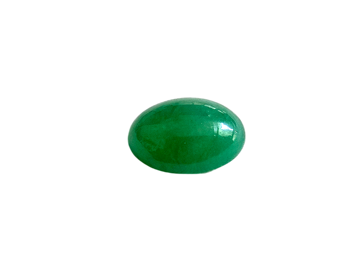 Certified MADE IN JAPAN 5.841cts. Intense Green Burmese A-Jadeite Oval Cabochon Loose Stone LS6