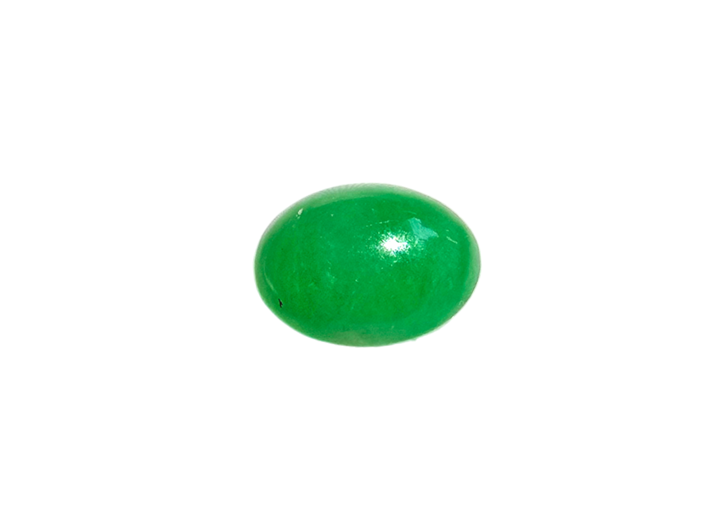 Certified MADE IN JAPAN 5.841cts. Intense Green Burmese A-Jadeite Oval Cabochon Loose Stone LS6