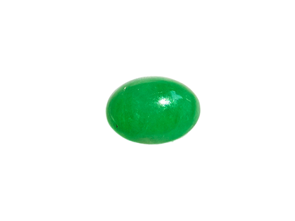 Certified MADE IN JAPAN 5.841cts. Intense Green Burmese A-Jadeite Oval Cabochon Loose Stone LS6