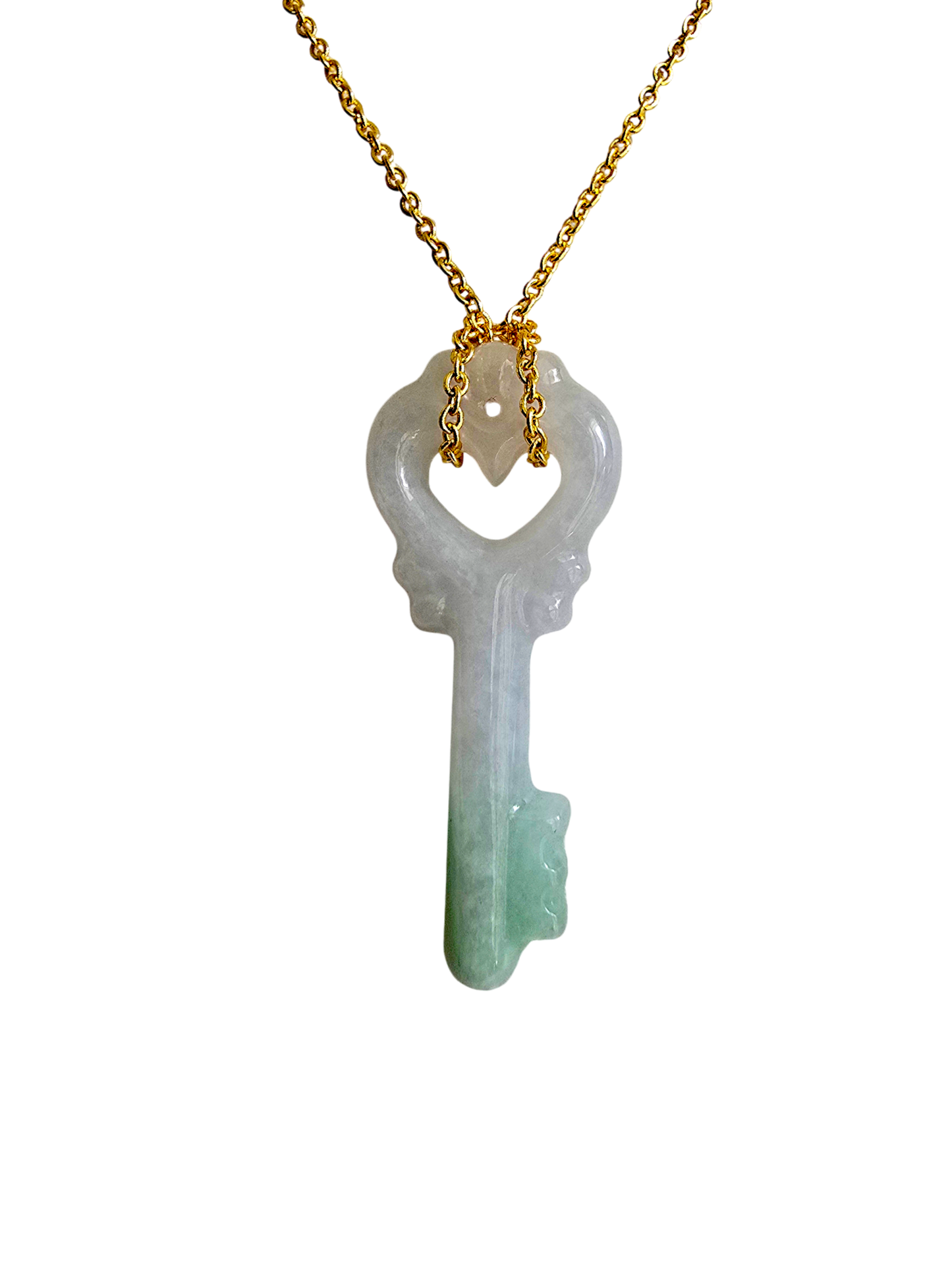 Key of Paris Burmese Green and Lavender A-Jade Charm Pendant