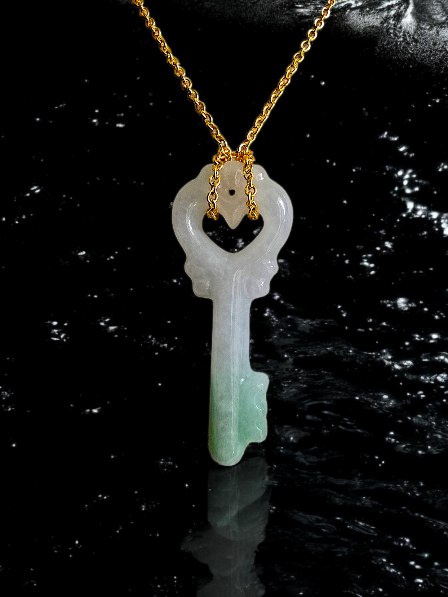 Key of Paris Burmese Green and Lavender A-Jade Charm Pendant