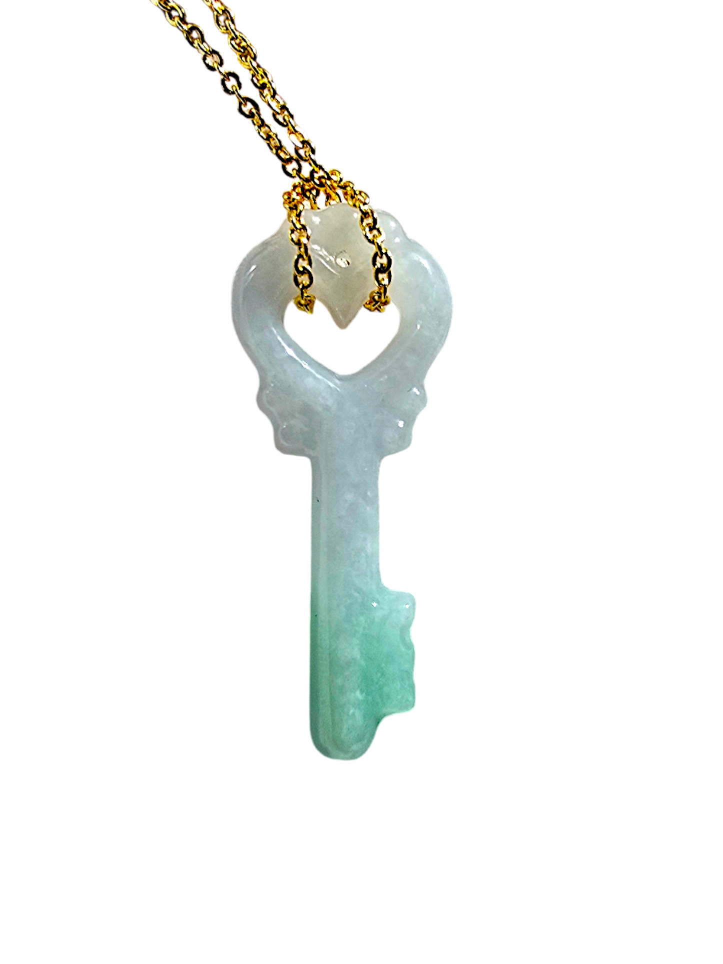 Key of Paris Burmese Green and Lavender A-Jade Charm Pendant