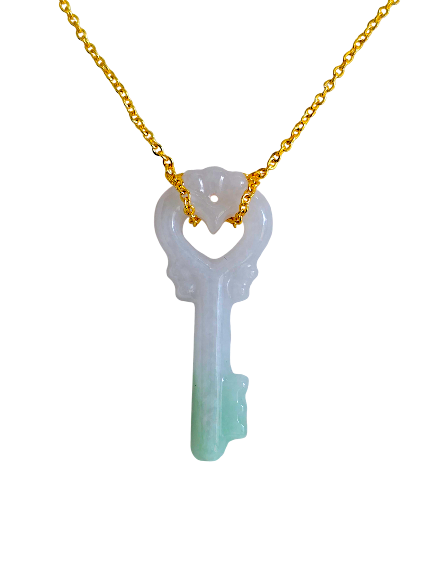 Key of Paris Burmese Green and Lavender A-Jade Charm Pendant