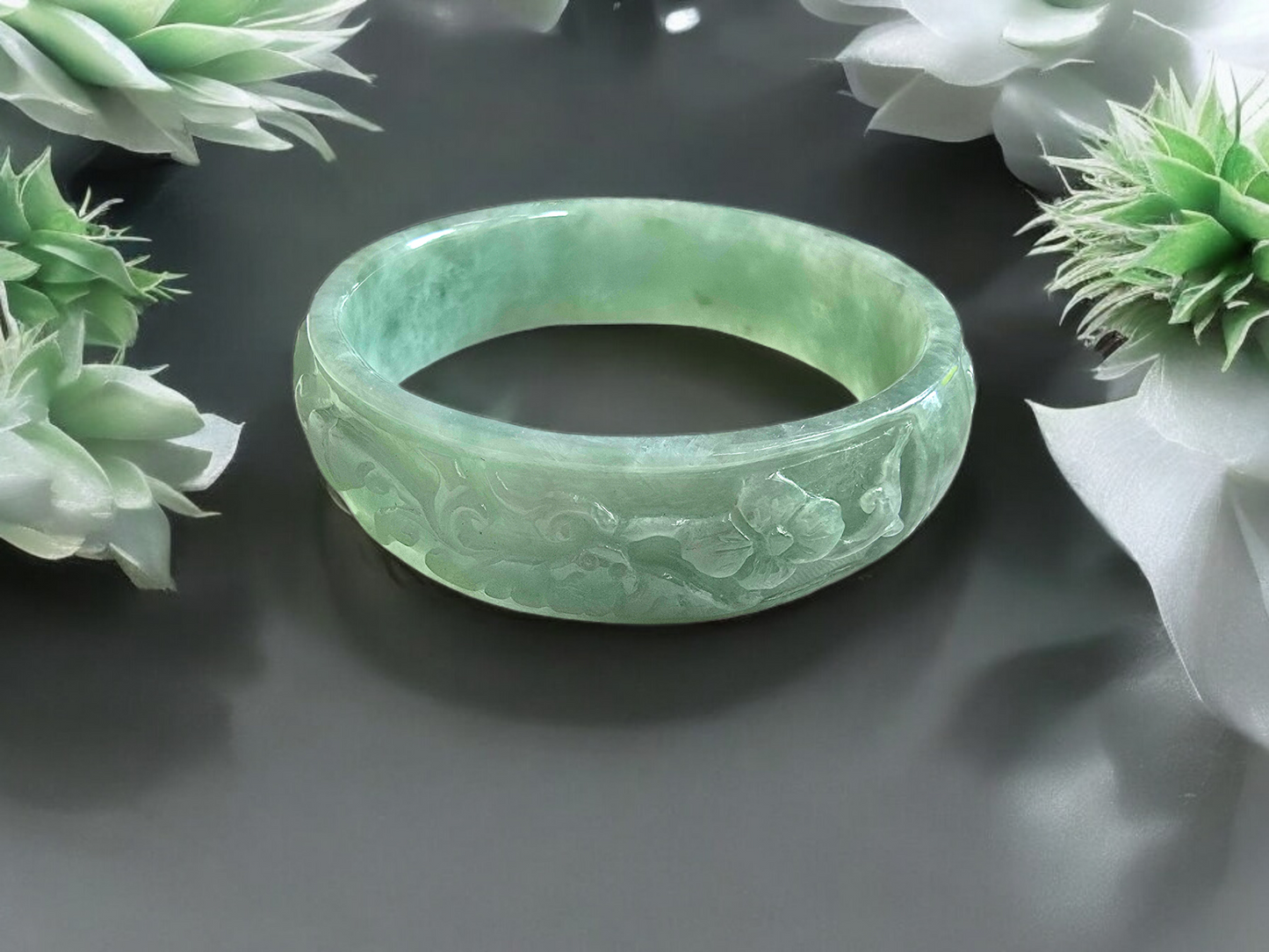 Gardens of The Ancient Orient Burmese A-Jade Bangle Bracelet 08811