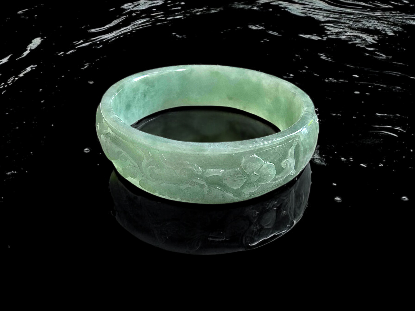 Gardens of The Ancient Orient Burmese A-Jade Bangle Bracelet 08811