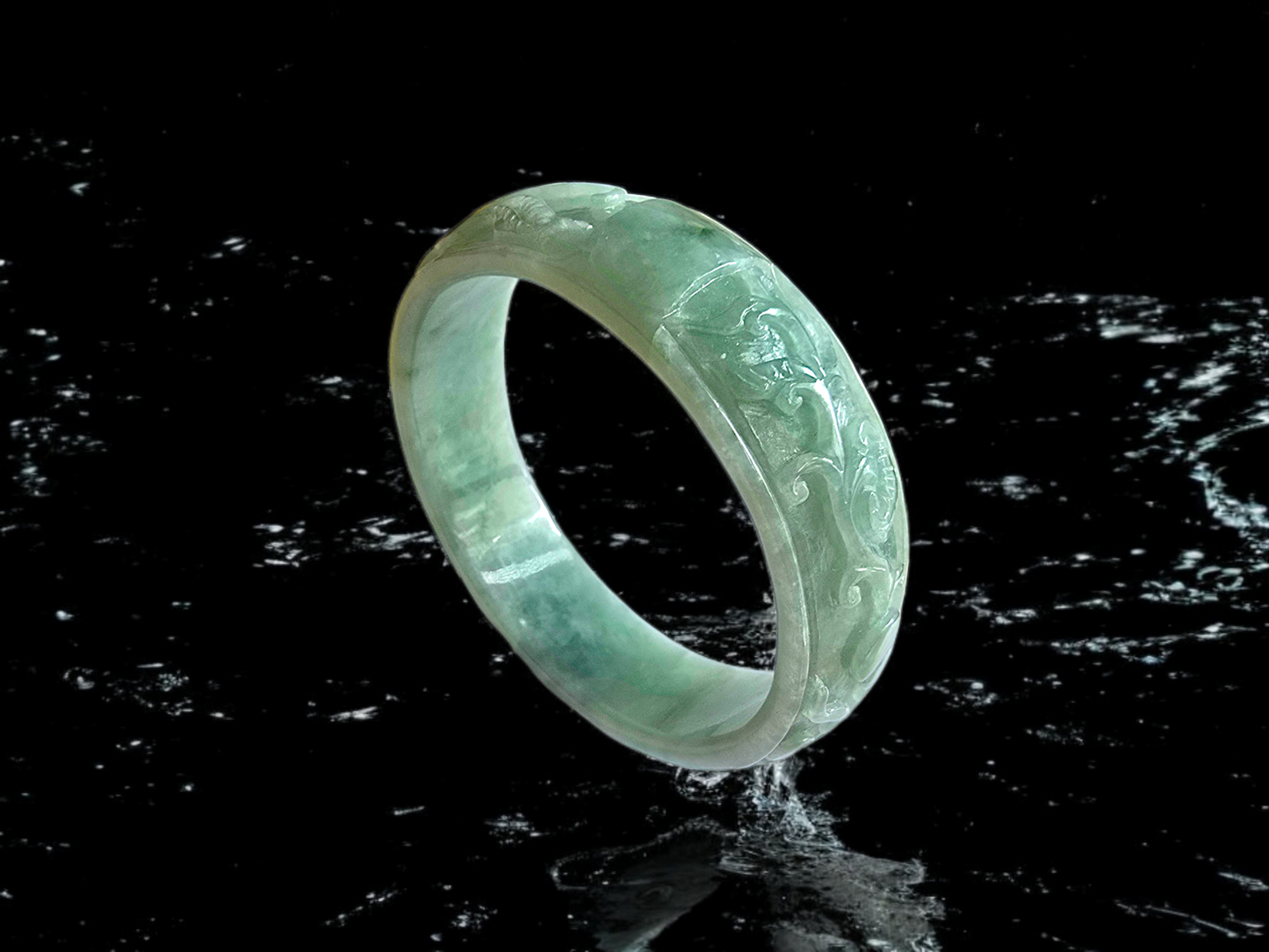 Gardens of The Ancient Orient Burmese A-Jade Bangle Bracelet 08811