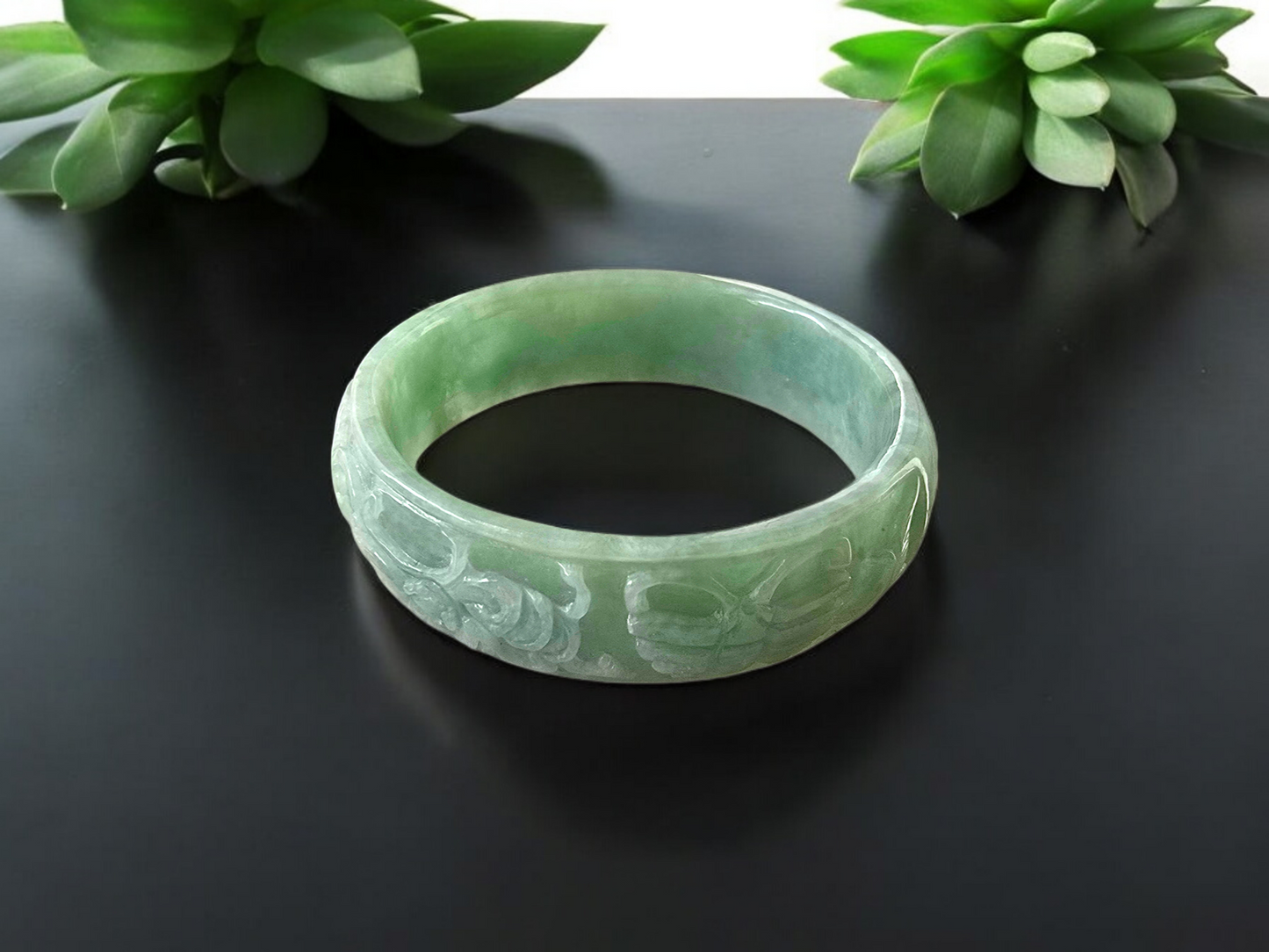 Gardens of The Ancient Orient Burmese A-Jade Bangle Bracelet 08811