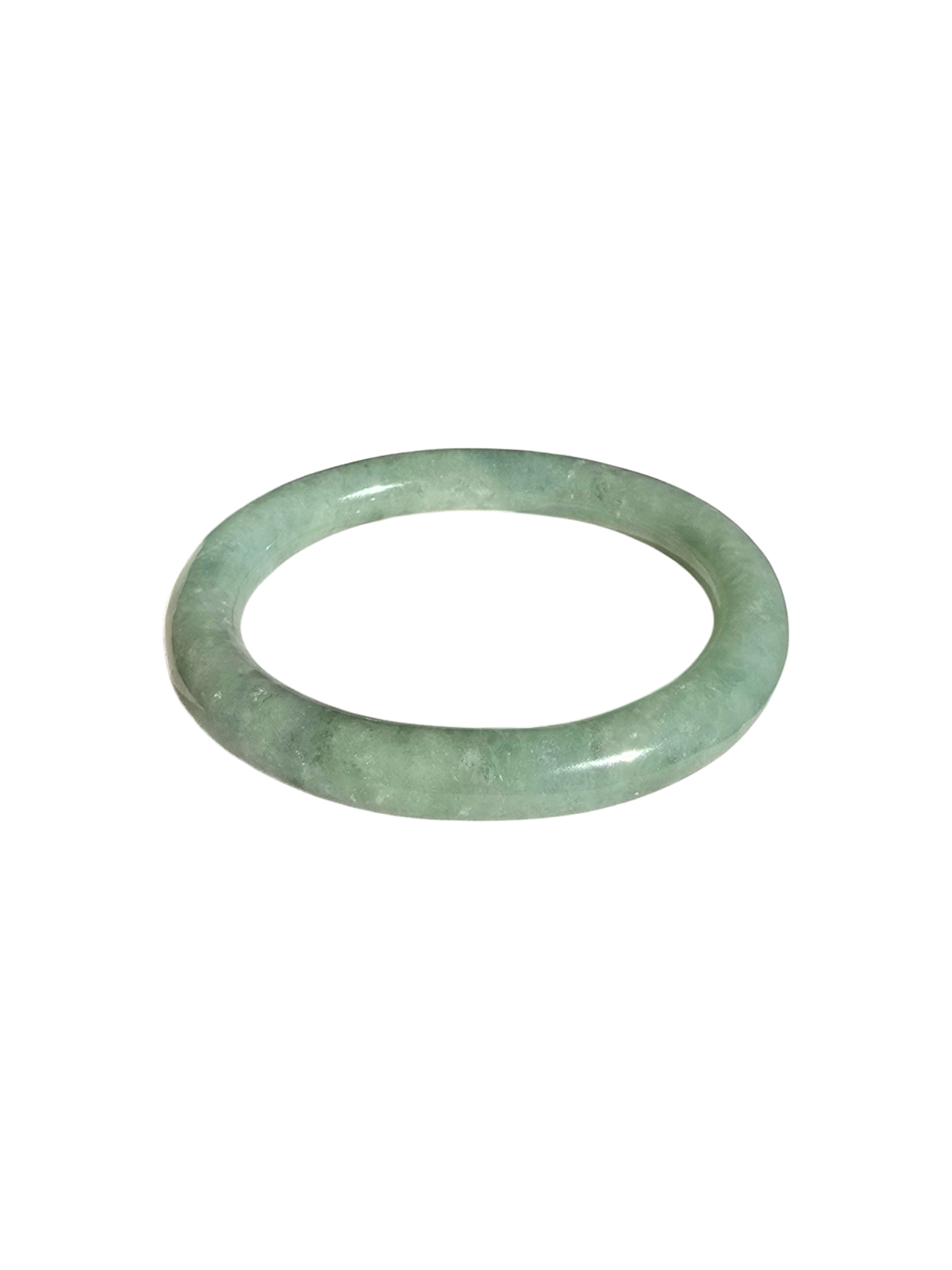 Earths Burmese Green A-Jade Oval Bangle Bracelet 08817