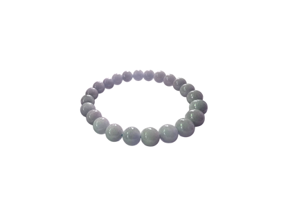 Imperial Japanese Lavender Purple Burmese A-Jade Beaded Bracelet (MADE IN JAPAN) (8mm Each x 23 beads) 05023