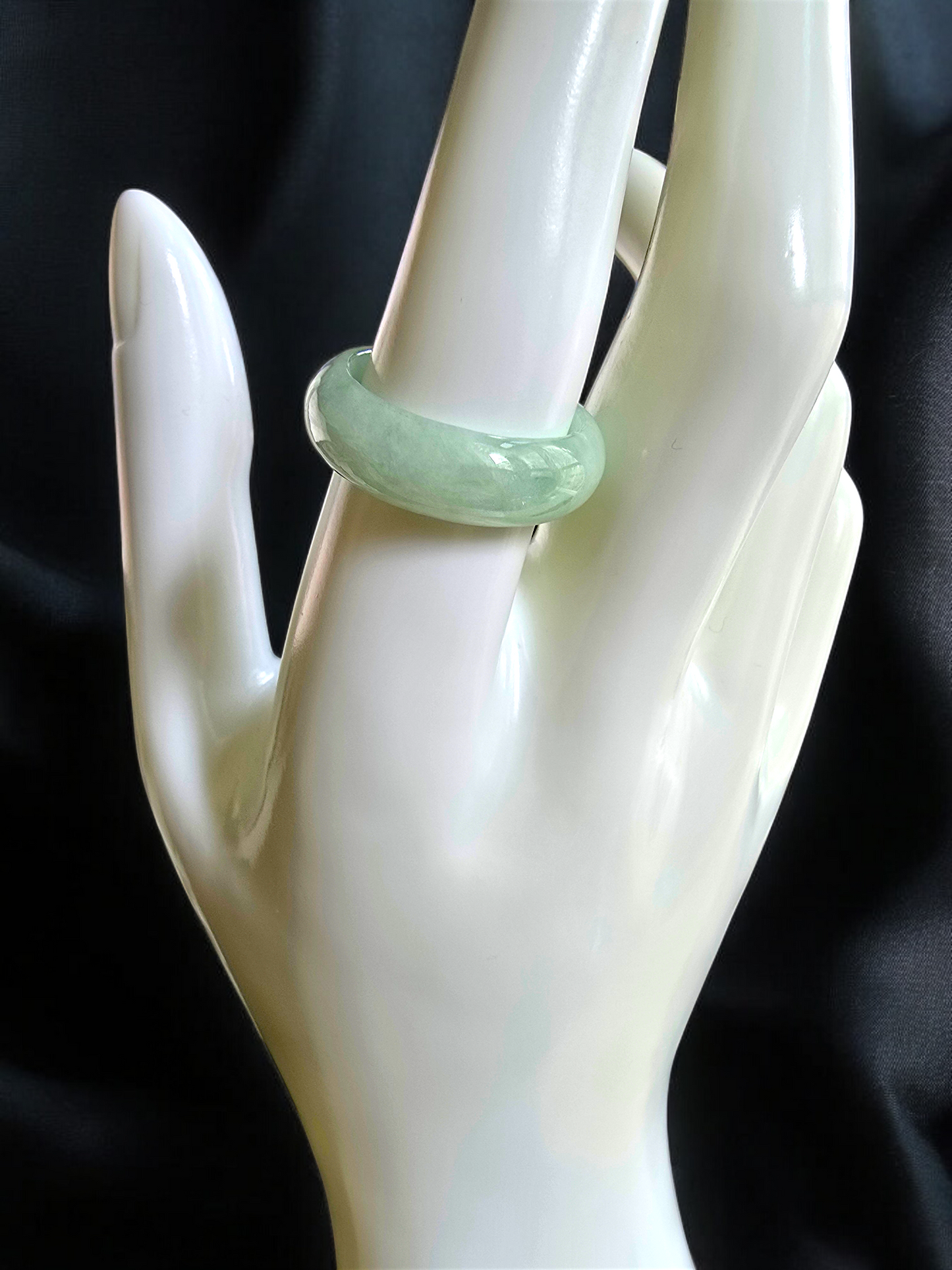 Bright Green Burmese A-Jade Statement Band Ring