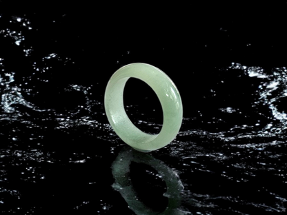 Bright Green Burmese A-Jade Statement Band Ring