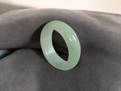 Bright Green Burmese A-Jade Statement Band Ring