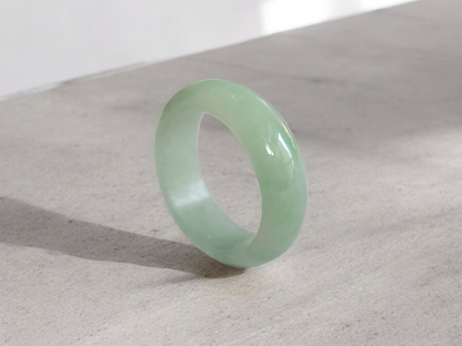 Bright Green Burmese A-Jade Statement Band Ring