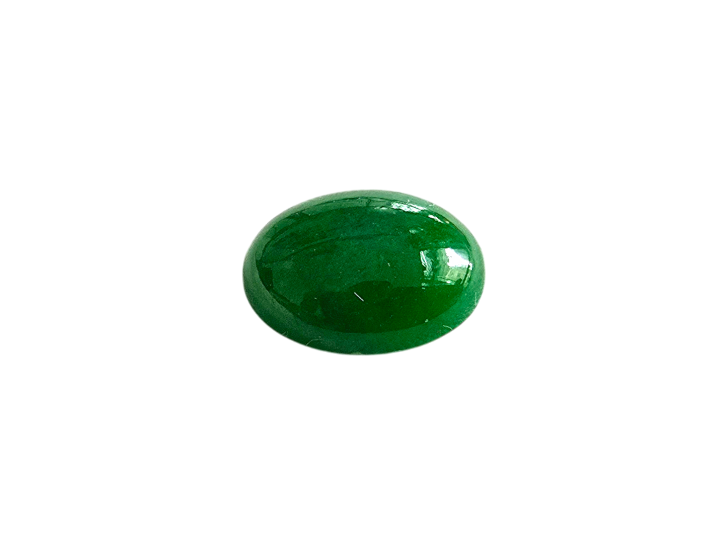 Certified MADE IN JAPAN 4.803 cts. Intense Green Burmese A-Jadeite Oval Cabochon Loose Stone LS7