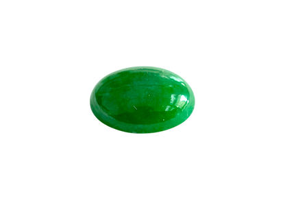 Certified MADE IN JAPAN 4.803 cts. Intense Green Burmese A-Jadeite Oval Cabochon Loose Stone LS7